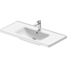 D-Neo 39-5/8" Rectangular Ceramic Wall Mounted Bathroom Sink with Overflow and Single Faucet Hole