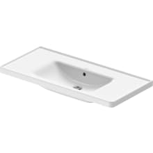 D-Neo 39-5/8" Rectangular Ceramic Wall Mounted Bathroom Sink with Overflow