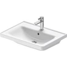 D-Neo 25-11/16" Rectangular Ceramic Wall Mounted Bathroom Sink with Overflow and Single Faucet Hole
