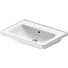 D-Neo 25-11/16" Rectangular Ceramic Wall Mounted Bathroom Sink with Overflow