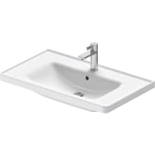 D-Neo 31-1/2" Rectangular Ceramic Wall Mounted Bathroom Sink with Overflow and Single Faucet Hole