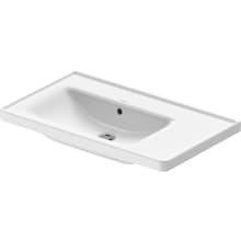 D-Neo 31-1/2" Rectangular Ceramic Wall Mounted Bathroom Sink with Overflow - LH Basin