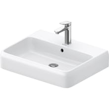 Qatego 23-5/8" Rectangular Ceramic Wall Mounted Bathroom Sink with Overflow and Single Faucet Hole