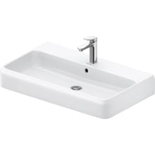 Qatego 31-1/2" Rectangular Ceramic Wall Mounted Bathroom Sink with Overflow and Single Faucet Hole