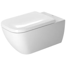 Happy D.2 0.8/1.6 GPF Dual Flush Wall Mounted One Piece Elongated Toilet with Wall Hand Lever - Less Seat