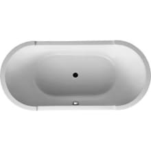 Starck 75" Free Standing Acrylic Soaking Tub with Center Drain and Overflow