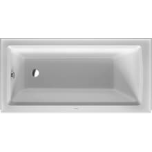 Architec 60" Alcove Acrylic Soaking Tub with Left Drain and Overflow