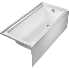 Architec 66" Alcove Acrylic Soaking Tub with Right Drain and Overflow