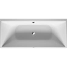DuraSquare 71" Single Wall Resin Soaking Tub with Center Drain and Overflow