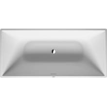 DuraSquare 73" Free Standing Resin Soaking Tub with Center Drain and Overflow