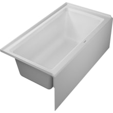 Architec 60" Alcove Acrylic Soaking Tub with Left Drain and Overflow