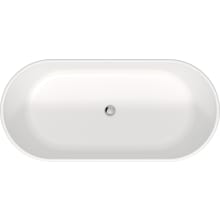 D-Neo 63" Free Standing Solid Surface Soaking Tub with Center Drain, Drain Assembly, and Overflow