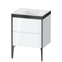 XViu 24" Wall Mounted and Free Standing Single Basin Vanity Set with Cabinet and Ceramic Vanity Top
