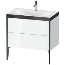 XViu 32" Wall Mounted and Free Standing Single Basin Vanity Set with Cabinet and Ceramic Vanity Top