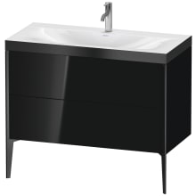 XViu 39" Wall Mounted and Free Standing Single Basin Vanity Set with Cabinet and Ceramic Vanity Top