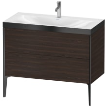XViu 39" Wall Mounted and Free Standing Single Basin Vanity Set with Cabinet and Ceramic Vanity Top