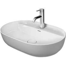 Luv 23-5/8" Ceramic Vessel Mounted Bathroom Sink with Single Faucet Hole