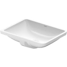 Starck 3 20-7/8" Rectangular Ceramic Undermount Bathroom Sink with Overflow