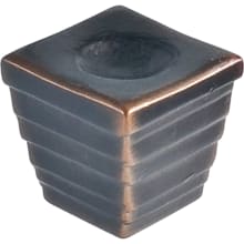 Forged 2 - 1-3/8" Stacked Square Modern Industrial Button Cabinet Knob / Drawer Knob