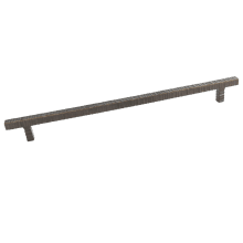 Forged 3 - 14-1/2" Center to Center Designer Textured Square Bar Appliance Handle / Appliance Pull / Large Cabinet Handle