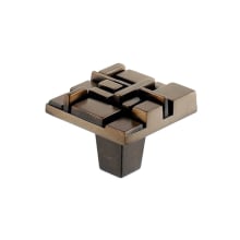 Offset 1-1/2" Square Textured Geometric Mosaic Cabinet Knob / Drawer Knob