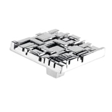 Offset 2-1/2" Square Textured Geometric Mosaic Cabinet Knob / Drawer Knob