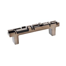 Offset 3-3/4" Center to Center Textured Geometric Mosaic Cabinet Handle / Drawer Pull