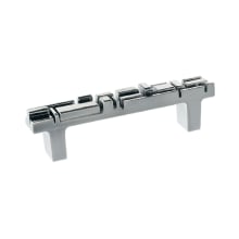 Offset 3-3/4" Center to Center Textured Geometric Mosaic Cabinet Handle / Drawer Pull