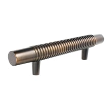 Stacked 4" Center to Center Modern Industrial Tactile Stacked Ring Sculpted Bar Cabinet Handle / Drawer Pull