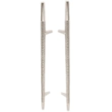 Stacked 18" Center to Center Modern Industrial Tactile Smooth Ridged Bar 30" Back to Back Door Pulls
