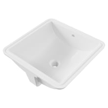 Webster 16" Square Vitreous China Undermount Bathroom Sink with Overflow