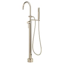 Contemporary Floor Mounted Tub Filler - Includes Hand Shower
