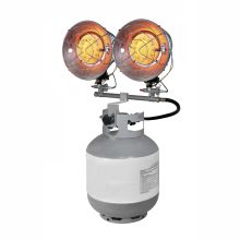 Delux Propane Powered 30,000-BTU Dual Burner Tank Top Radiant Heater with Tip Over Safety Switch, 25-Foot Heating Radius