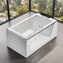Alfi Trade 59" Free Standing Acrylic Air Tub with Right Drain, Drain Assembly and Overflow