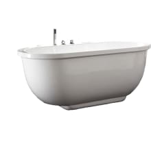 Alfi Trade 71" Free Standing Acrylic Soaking Tub with Center Drain, Drain Assembly and Overflow