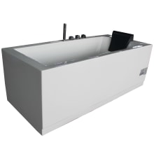 71" Three Wall Alcove Acrylic Whirlpool Tub with Left Drain, Drain Assembly and Overflow