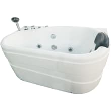 57-1/8" Acrylic Whirlpool Bathtub for Alcove Installations with Left Center Drain, Left Pump, and Included Handshower