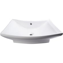 28-3/8" Rectangular Porcelain Bathroom Sink with Single Hole