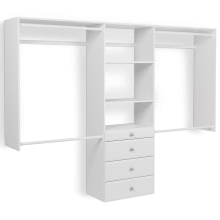 4 to 8 Foot Wide Premium Closet System Kit with Drawers