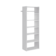 25-1/8 Inch Wide Closet Organizer System with Six Shelves