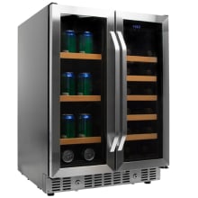 Wine Coolers And Refrigerators Edgestar 24 Inch Wide Wine And Beverage Cooler With French Doors
