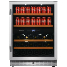 24 Inch Wide Wine and Beverage Cooler with Dual Zone Operation