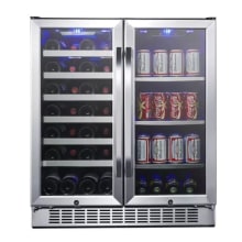 30 Inch Wide 28 Bottle Built-In Dual Zone Beverage Center with 86 Can Capacity