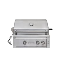 60000 BTU 30 Inch Wide Liquid Propane Built-In Grill with Rotisserie and LED Lighting