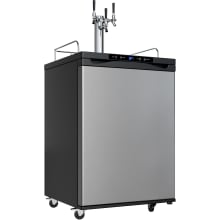 24 Inch Wide Triple Tap Kegerator with Digital Display for Full Size Kegs