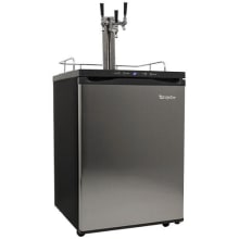 24 Inch Wide Triple Tap Kegerator with Digital Display for Full Size Kegs
