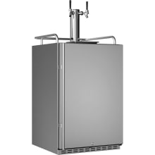 24 Inch Wide Outdoor Double Tap Kegerator for Full Size Kegs with Electronic Control Panel