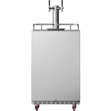 24 Inch Wide Double Tap Kegerator for Full Size Kegs with Electronic Control Panel