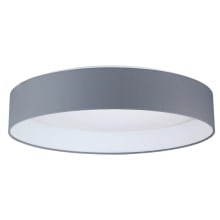 Palomaro Single Light LED 19.625" Wide Flush Mount Ceiling Fixture with White Fabric Shade