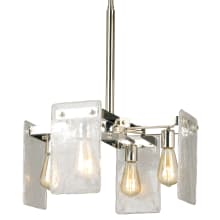 Wolter 4 Light 19" Wide Chandelier with Water Glass Shades